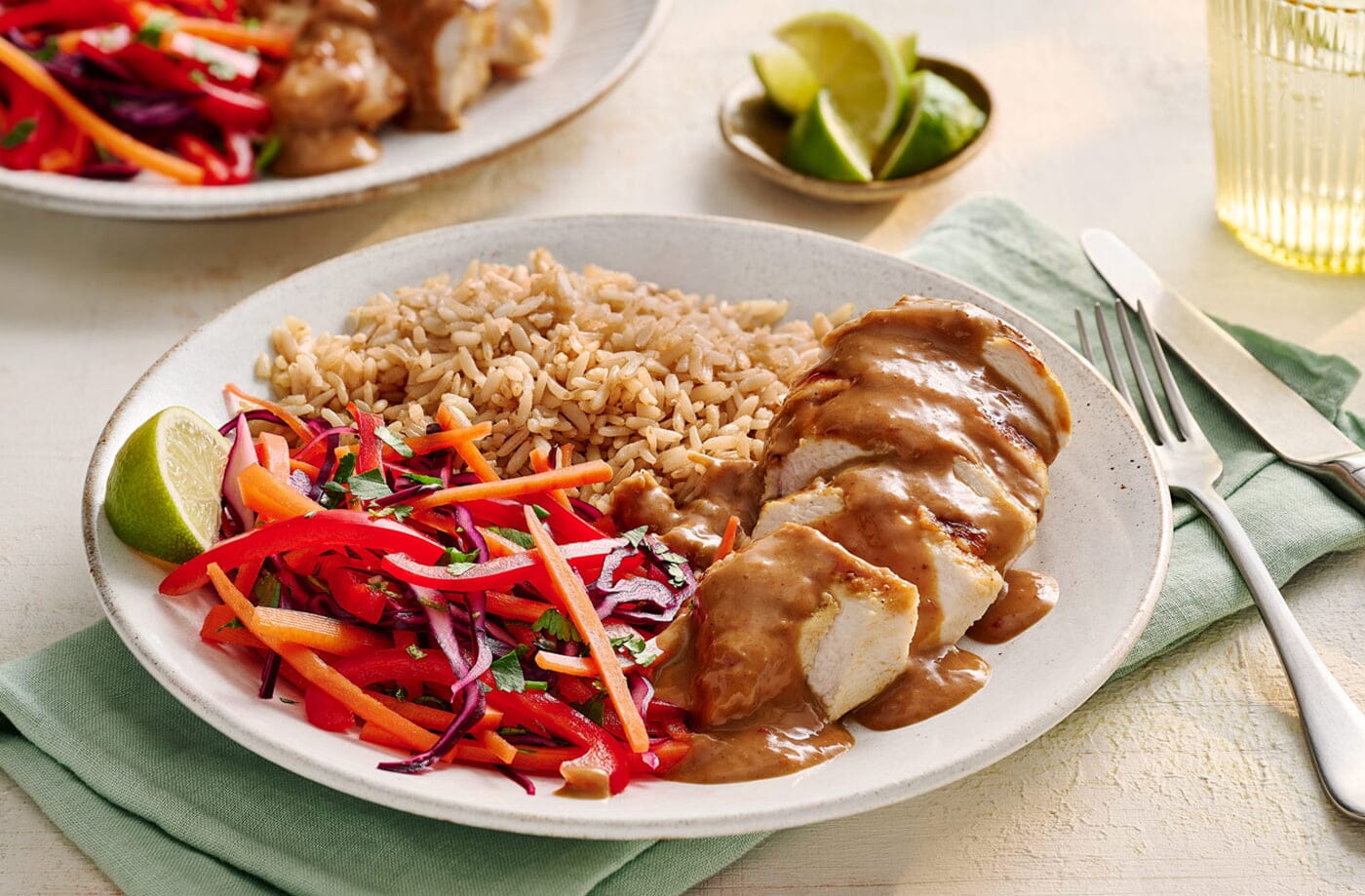 Air-fryer chicken satay bowls