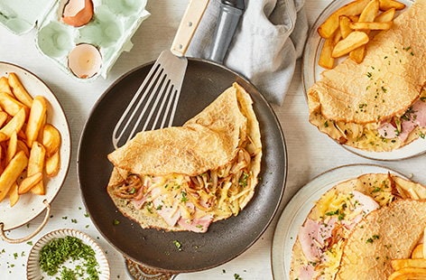 Image of "Cheese and ham pancakes"