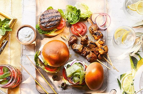 Image of "Greek-inspired lamb burger"