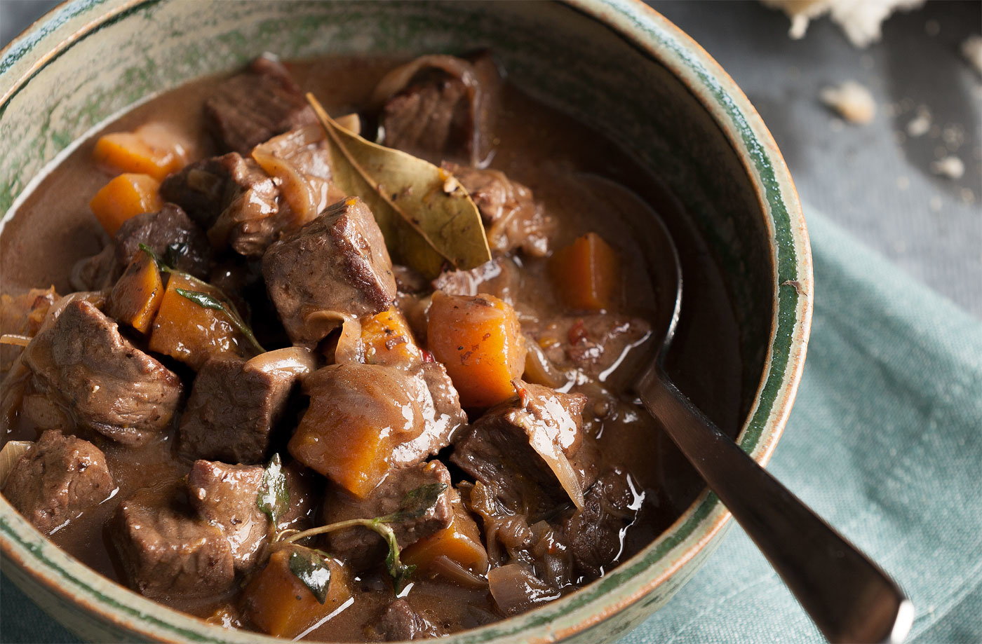 Beef and butternut squash pot