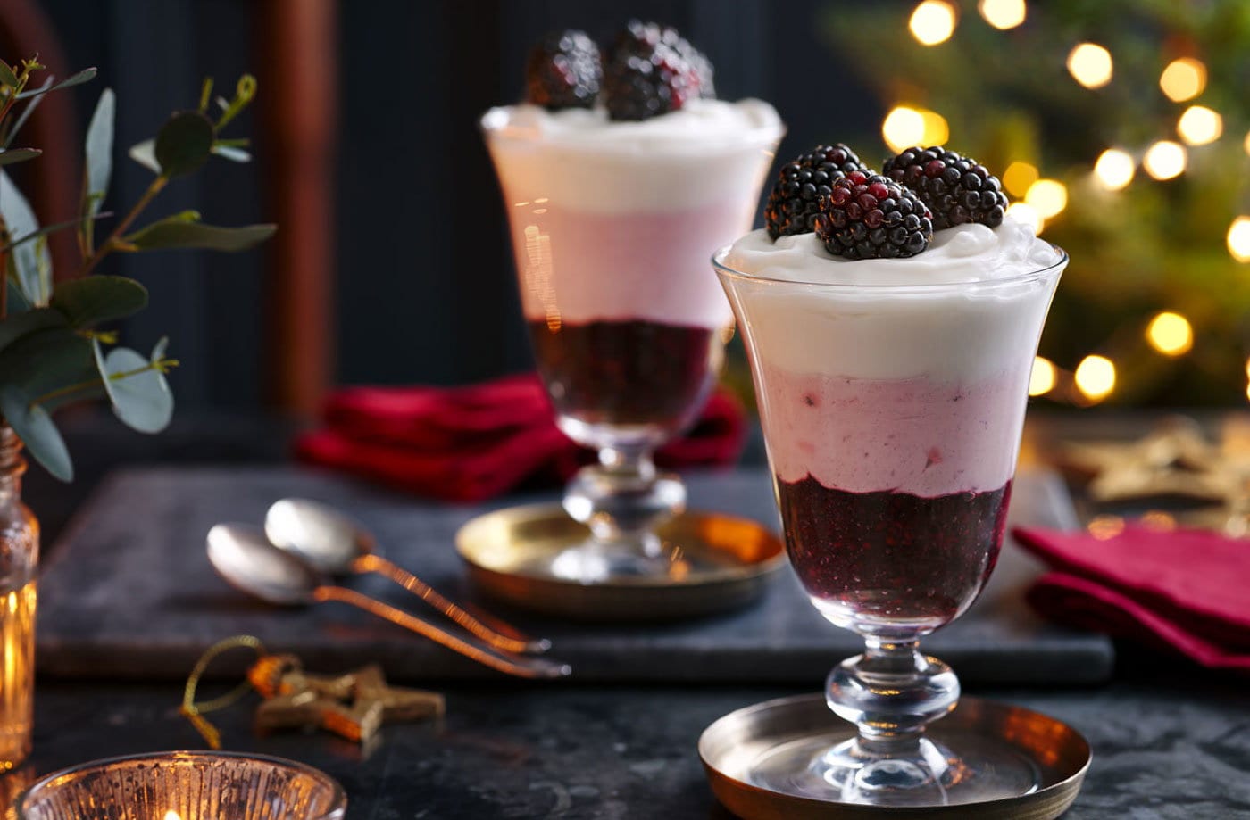Layered vegan blackberry fool