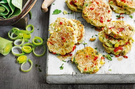 Image of "Leek and chilli pancakes"