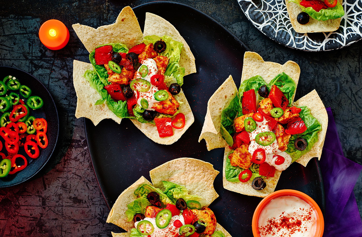 Crispy bat wing chicken tacos