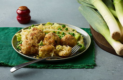 Veggie meatballs with mash