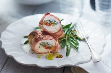 Image of "Chicken breasts wrapped in bacon"