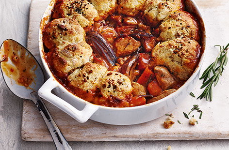 Image of "Pork and pesto cobbler"