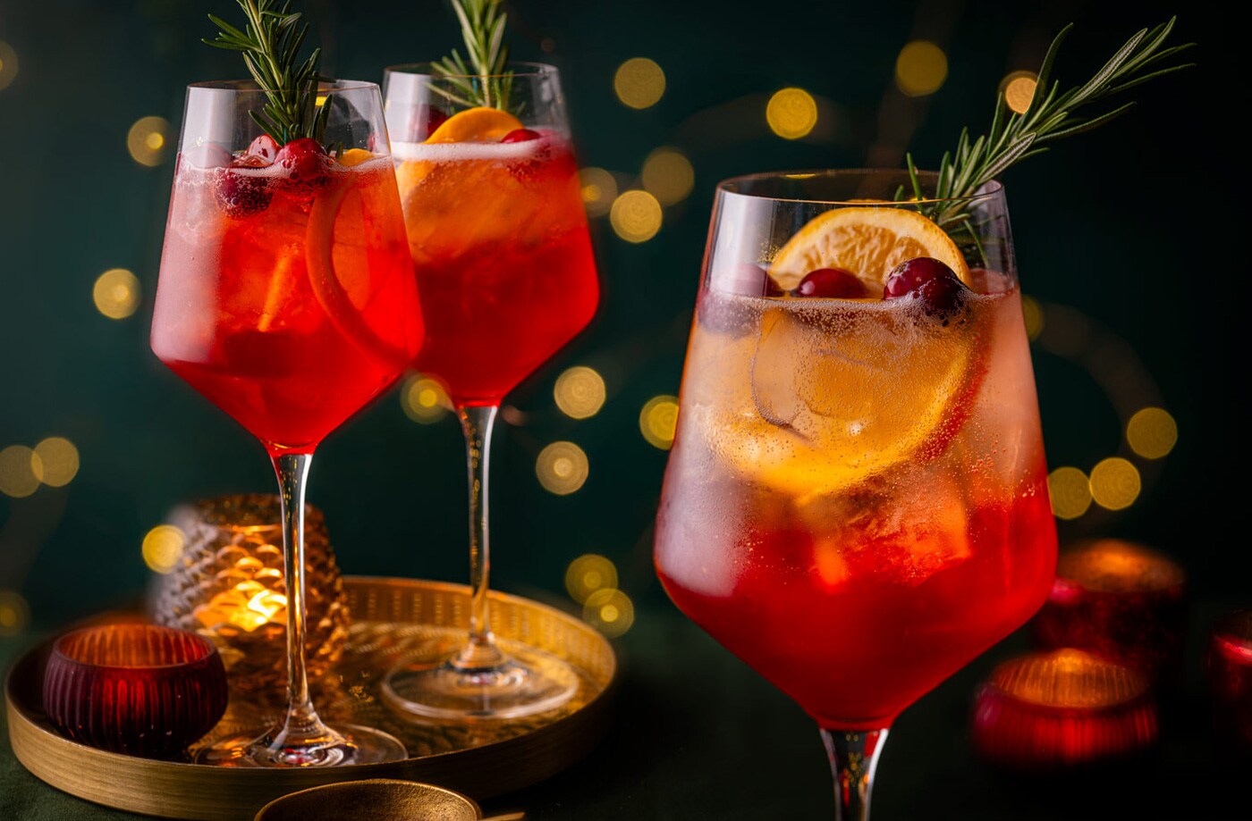 Aperol cranberry spritz