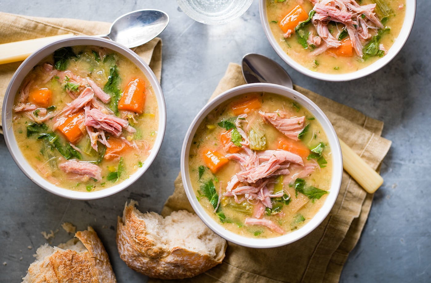 Smoked ham and lentil soup