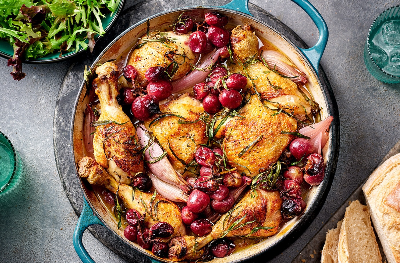 Chicken with grapes and tarragon