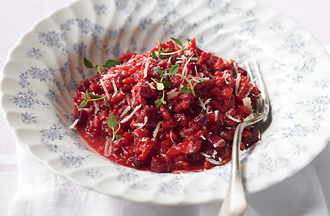 Image of "Beetroot risotto with thyme and Parmesan "