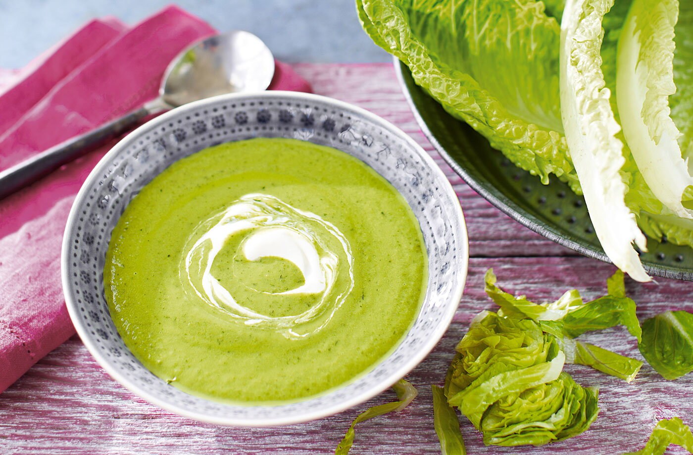 Avocado and lettuce soup