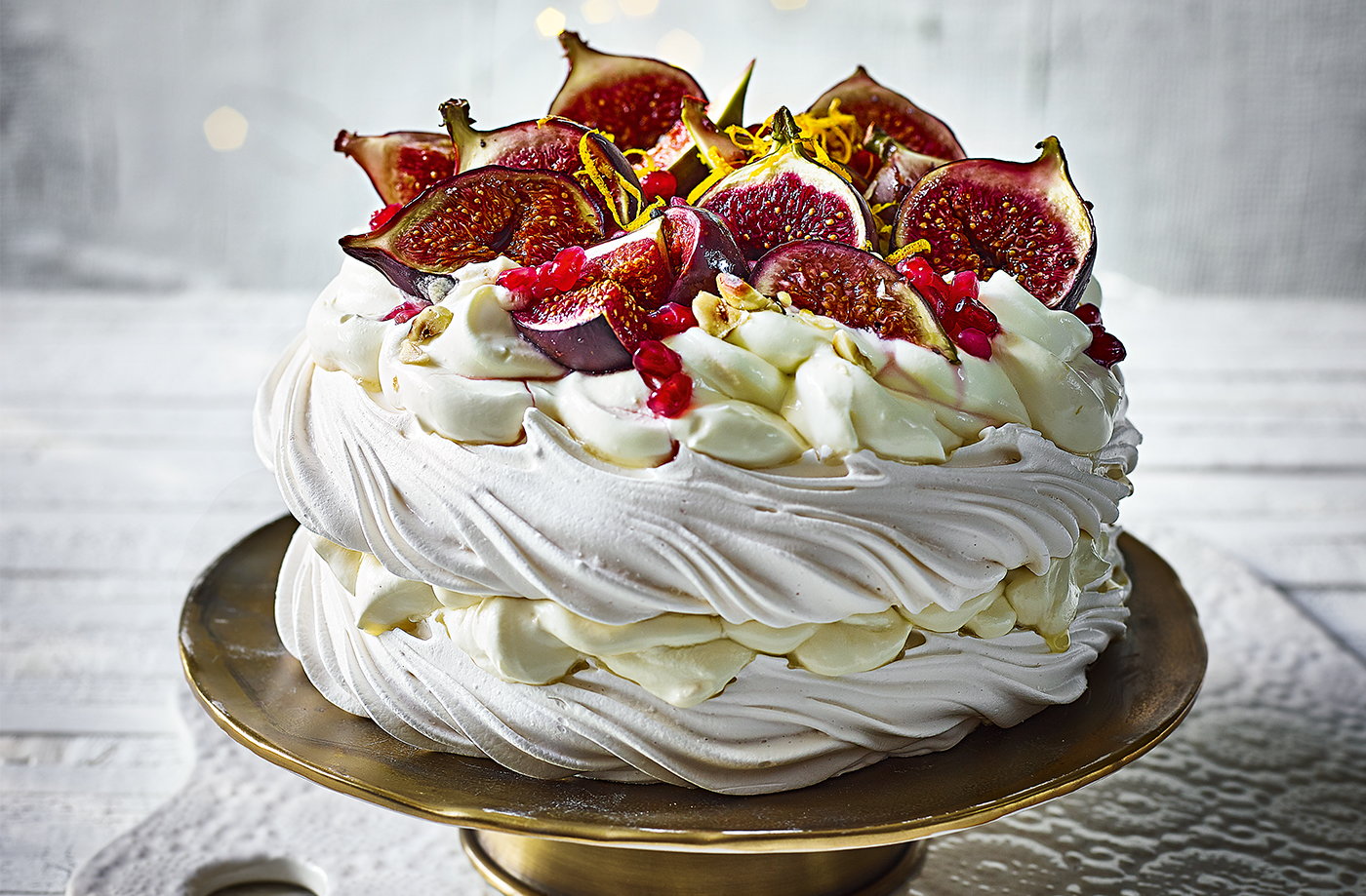 Fig and cardamom Pavlova