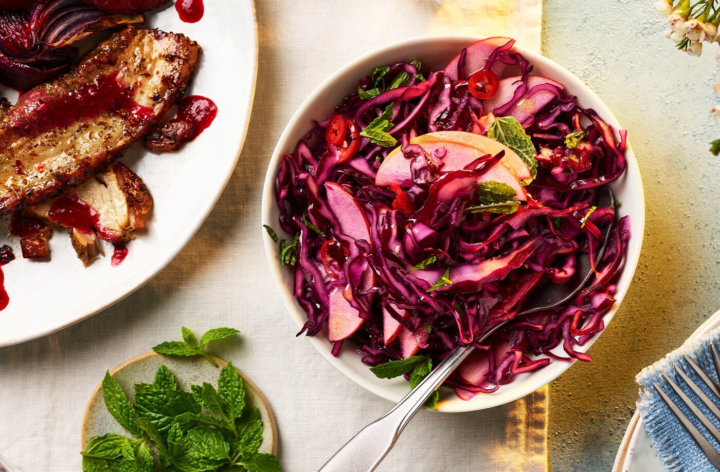 Cabbage, chilli and apple slaw