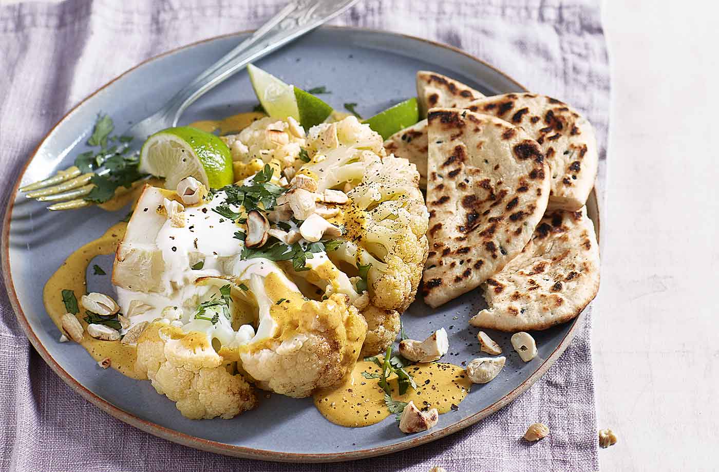 Whole roasted korma cauliflower 
