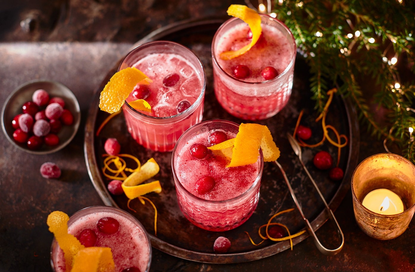 Frosted cranberry slushies