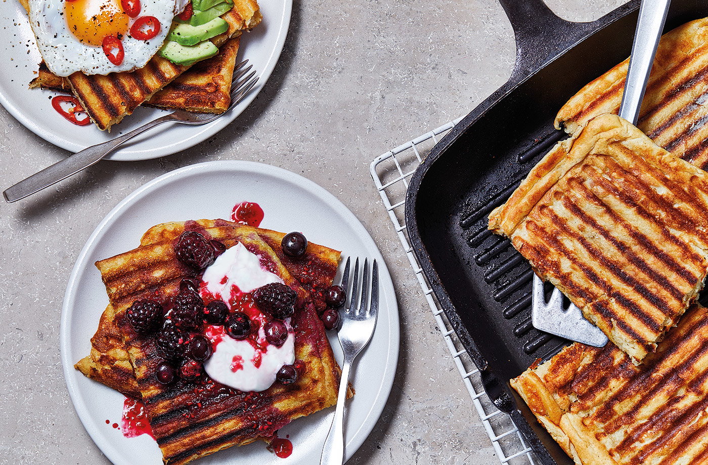 Easy griddled waffles