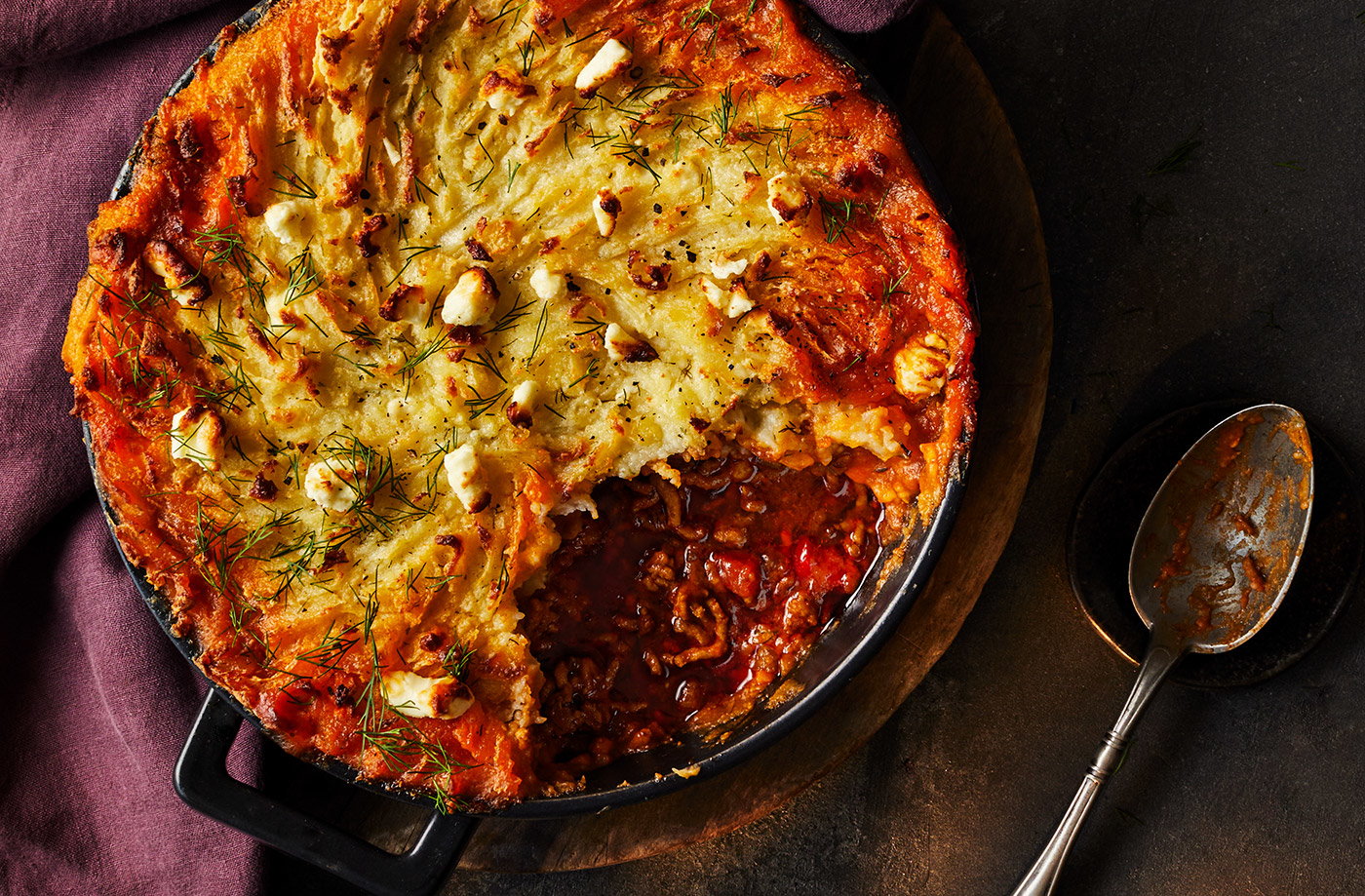 Shepherd's pie with whipped feta mash