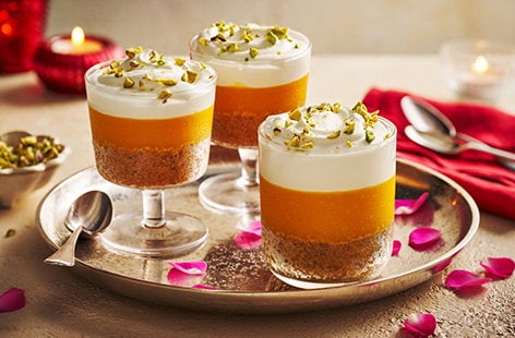 Image of "Mango and rose malai pots"