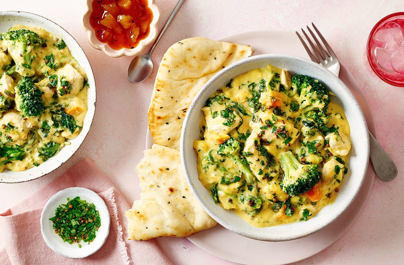 Cheat's creamy chicken and spinach curry