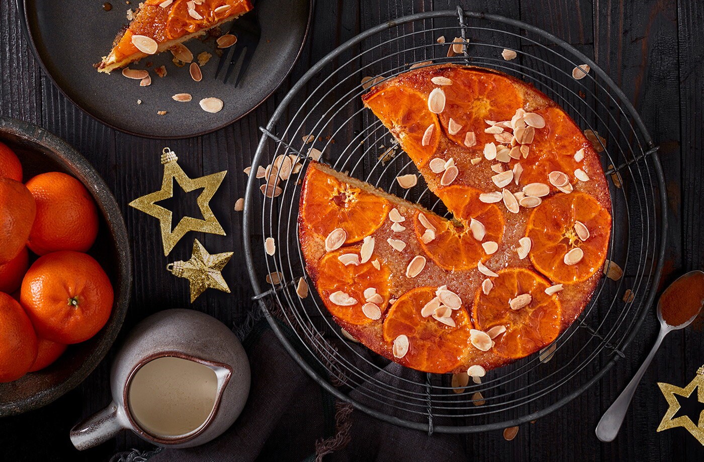 Cinnamon clementine upside-down cake