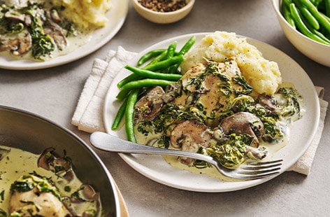 Image of "Chicken and mushroom Florentine"