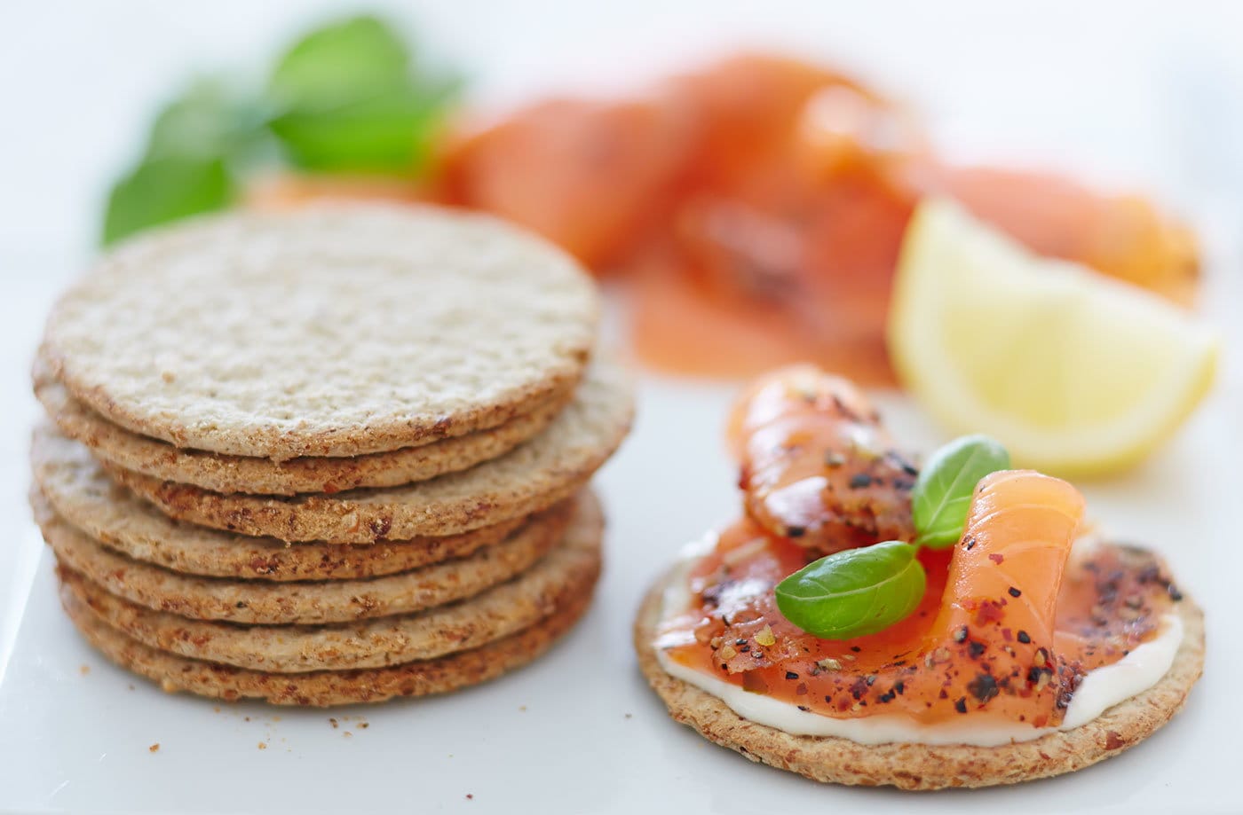 Oatcakes with smoked salmon