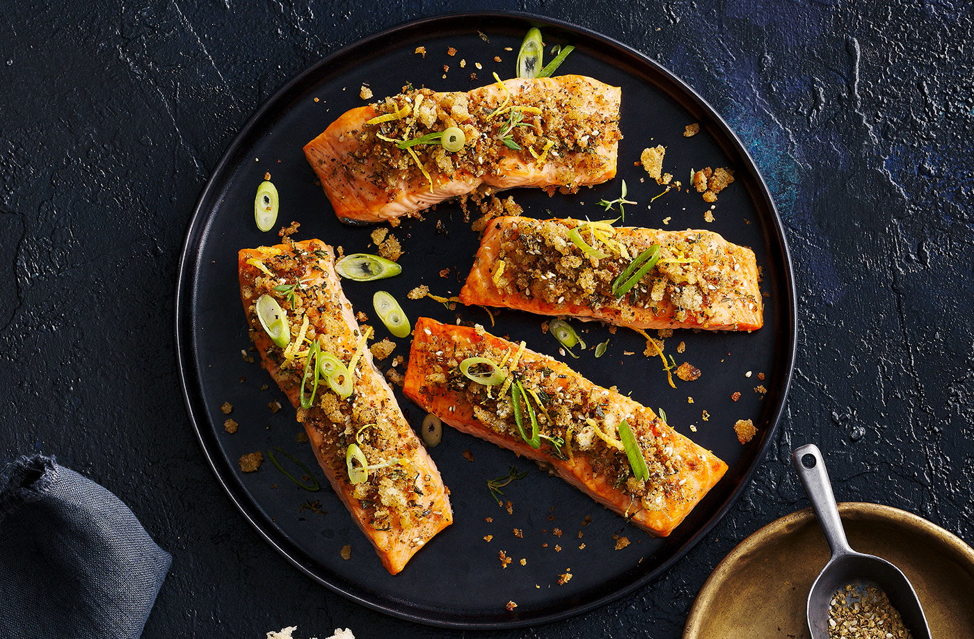 Za’atar-crusted salmon