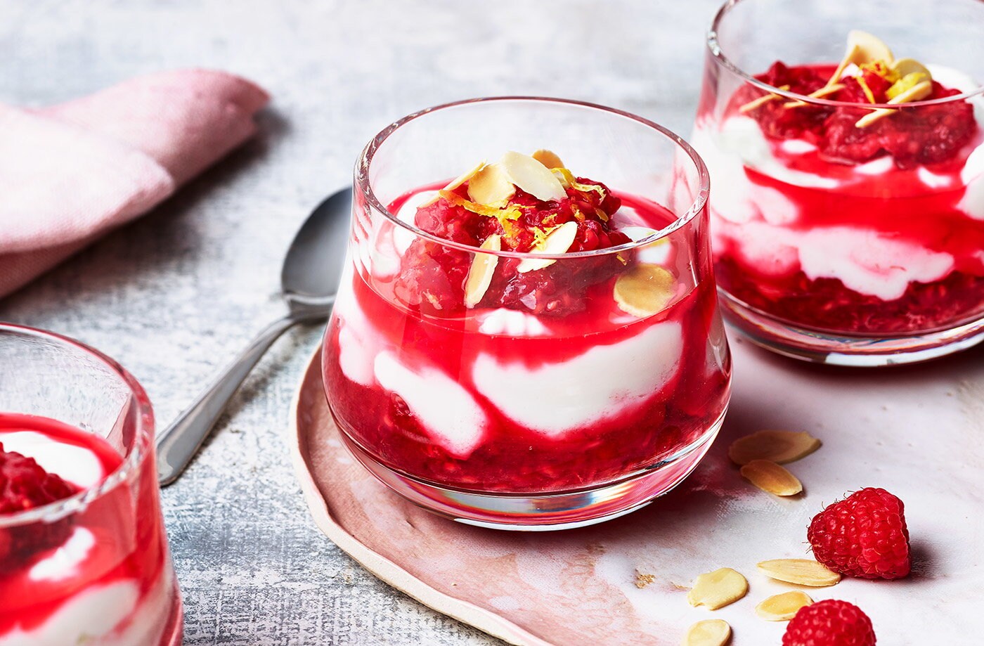 Elderflower and raspberry pots