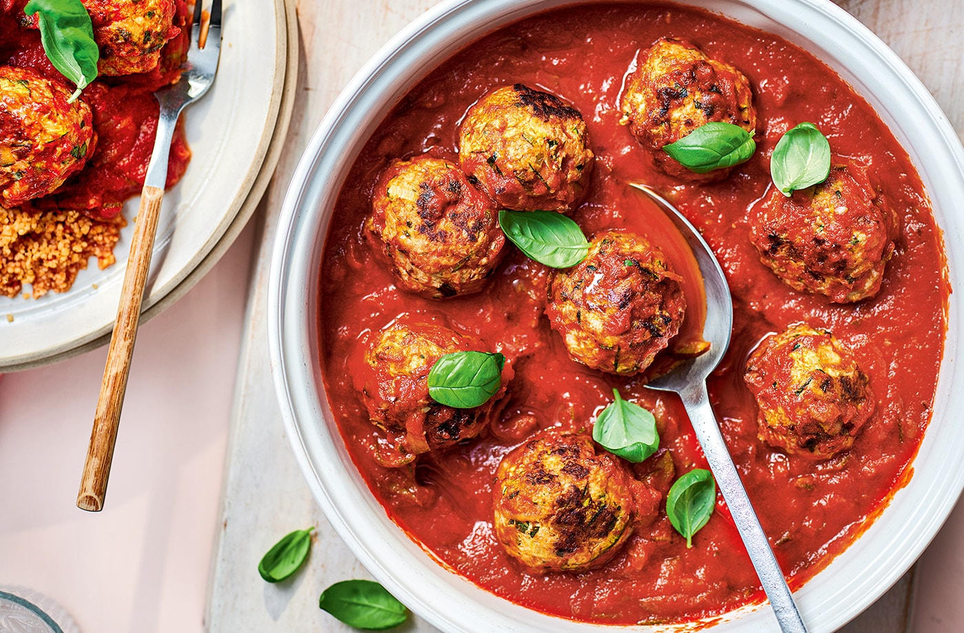 Chicken, courgette and basil meatballs