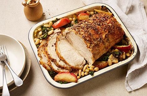 Image of "Roast pork and bean traybake"