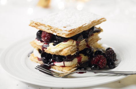 Image of "Mille-feuille with black forest compote"