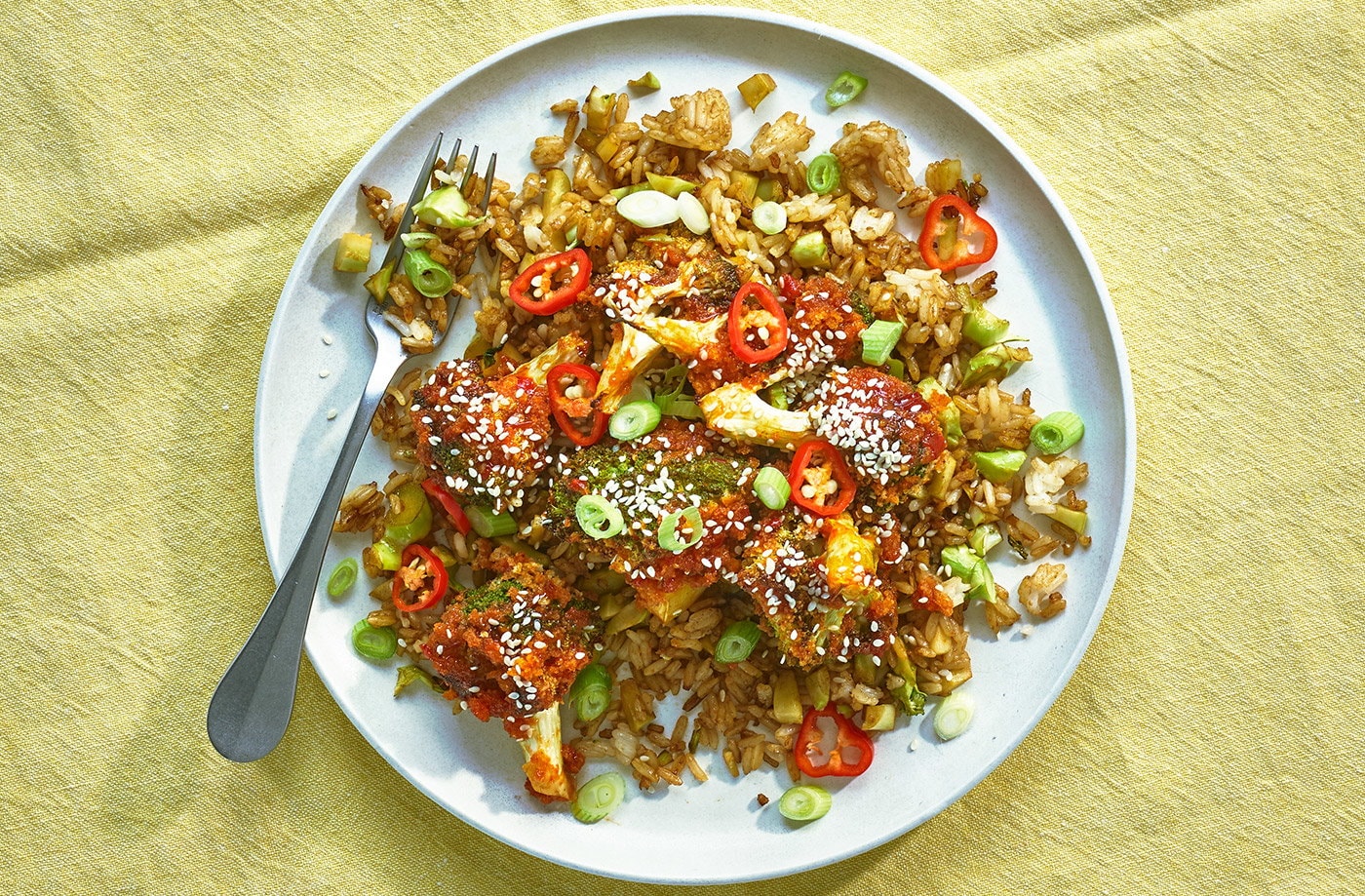 Bang bang broccoli with fried rice