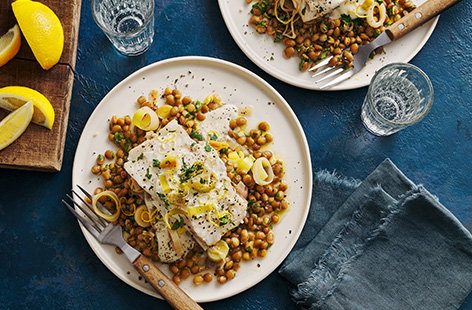 Image of "Cider-braised cod with lentils"