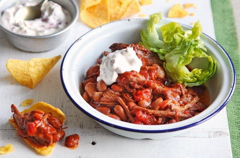 Image of "Pulled barbecue beef with pinto beans"