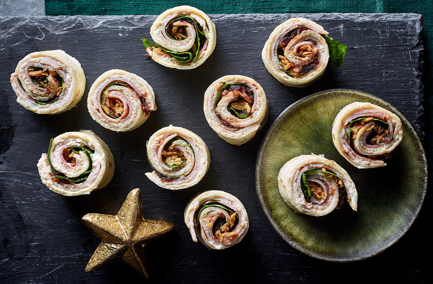 Turkey and cranberry roll-ups