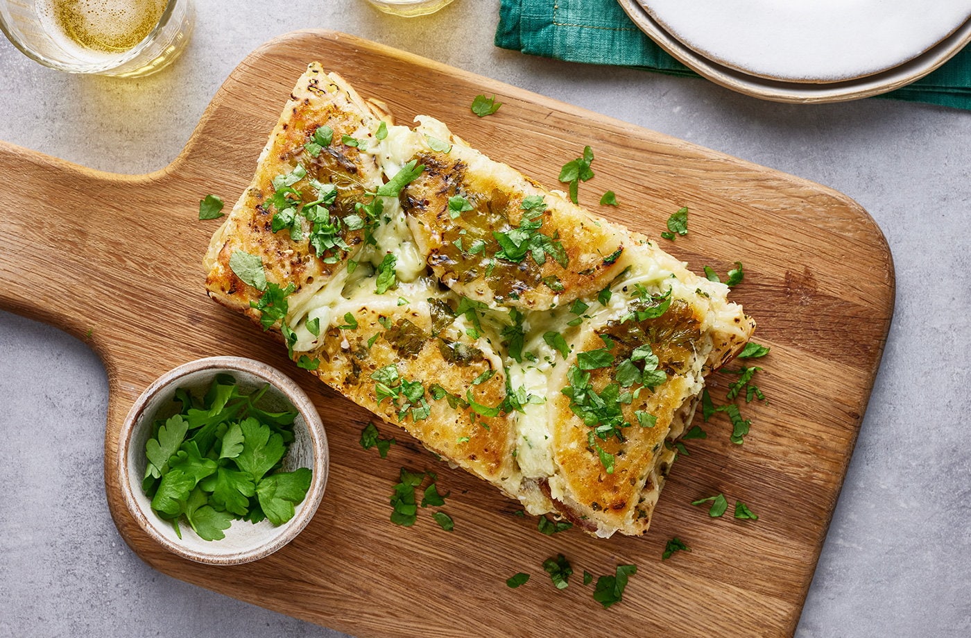 Garlic crumpets