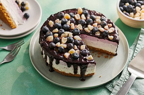 Image of "Bethany's vegan blueberry and ginger Pride cheesecake"