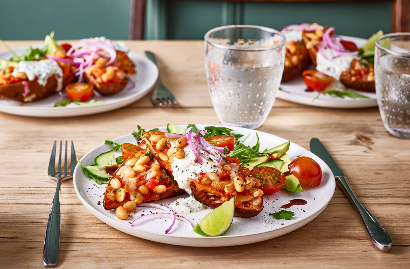 Loaded sweet potato skins
