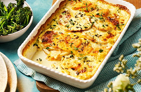 Image of "Cheesy celeriac and squash gratin"