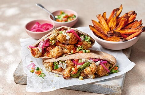 Image of "Cauliflower 'shawarma' pittas"