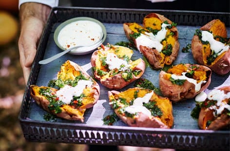 Image of "Roasted sweet potatoes with gremolata"