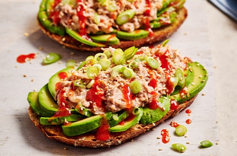 Image of "Spicy tuna open sarnies"