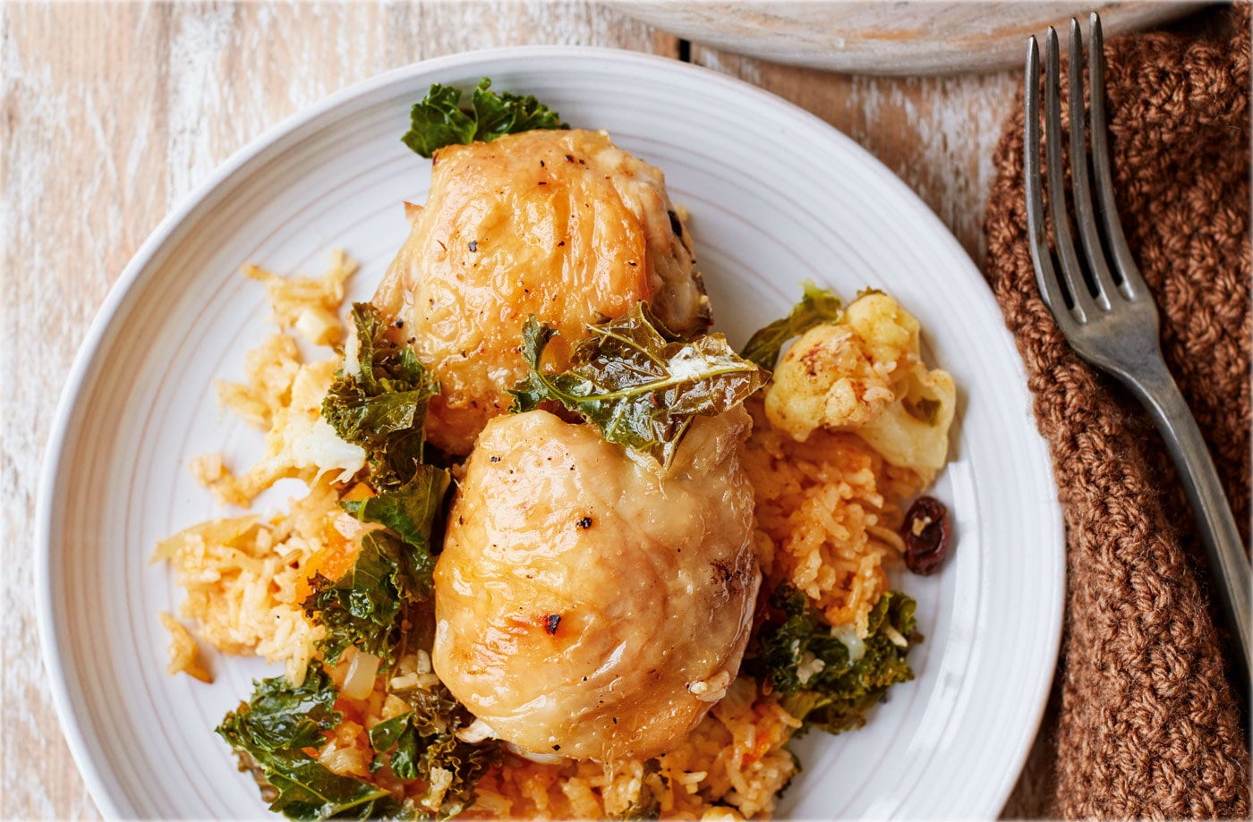 Moroccan chicken and cauliflower one pot