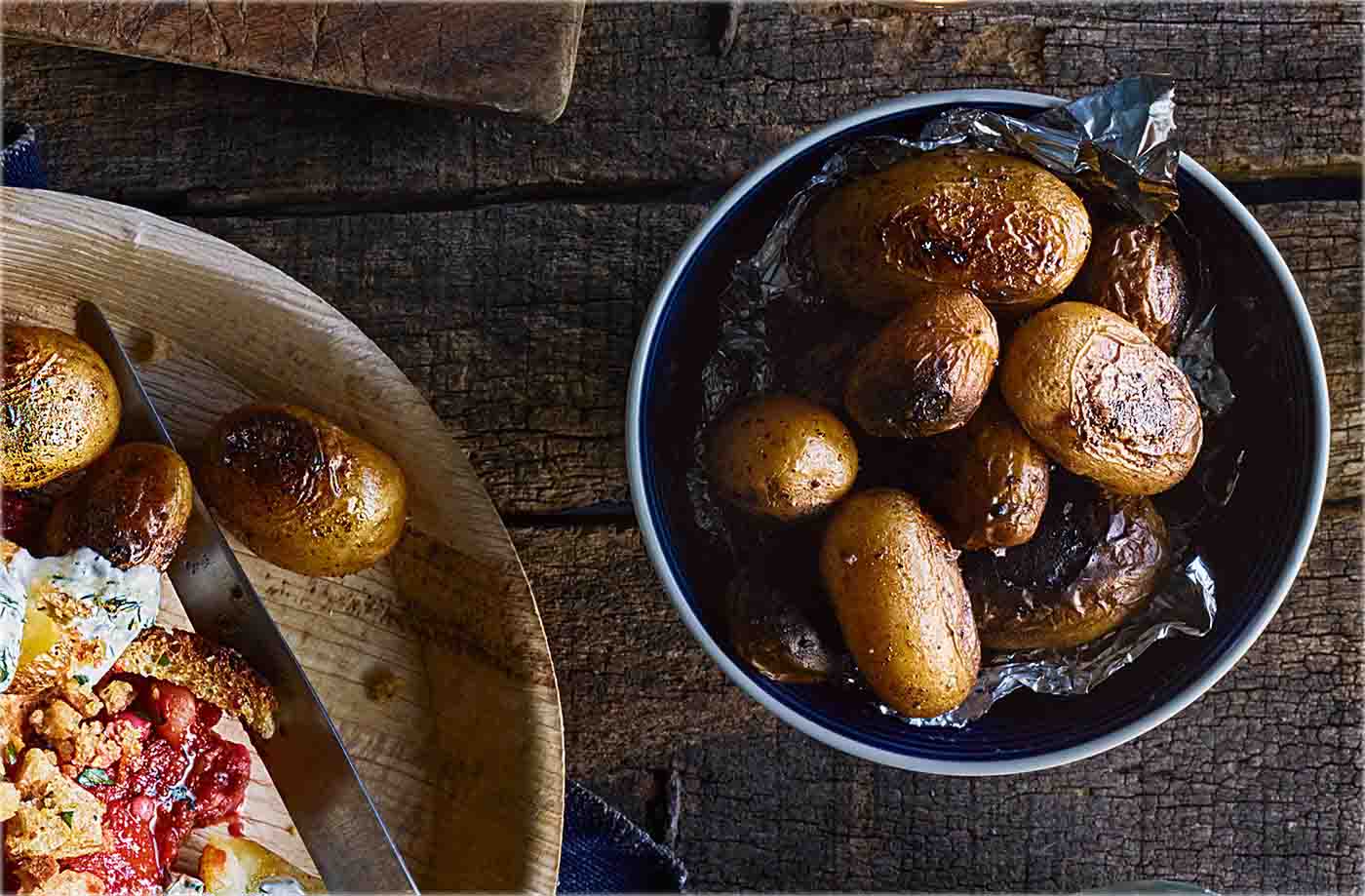 Fire-roasted baby potatoes