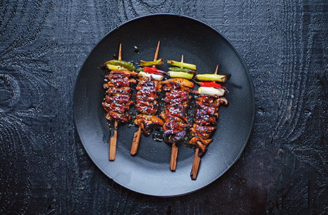 Image of "Teriyaki mushroom skewers"