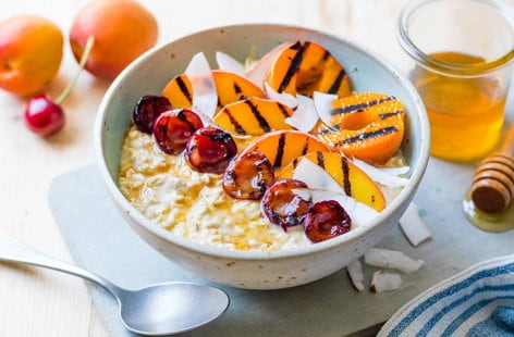 Image of "Griddled summer fruits with oats"