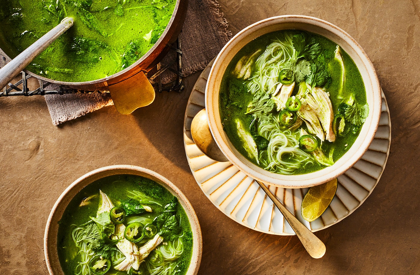 Coconut and spinach chicken soup