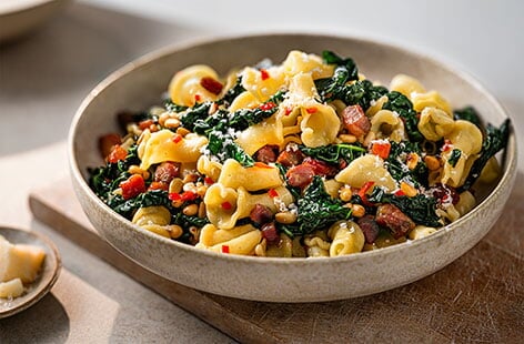 Image of "Cavolo nero pasta with pancetta"