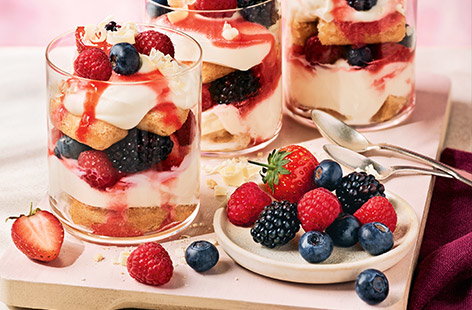 Image of "Cheat's berry tiramisu jars"