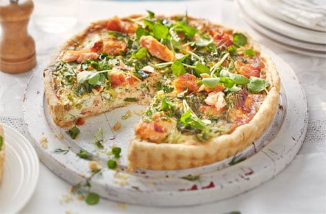 Image of "Salmon and spring onion tart"